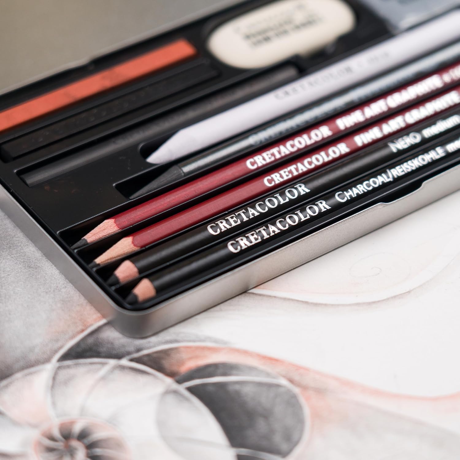 Cretacolor Teacher's Choice Drawing Sets, Tin Set of 11