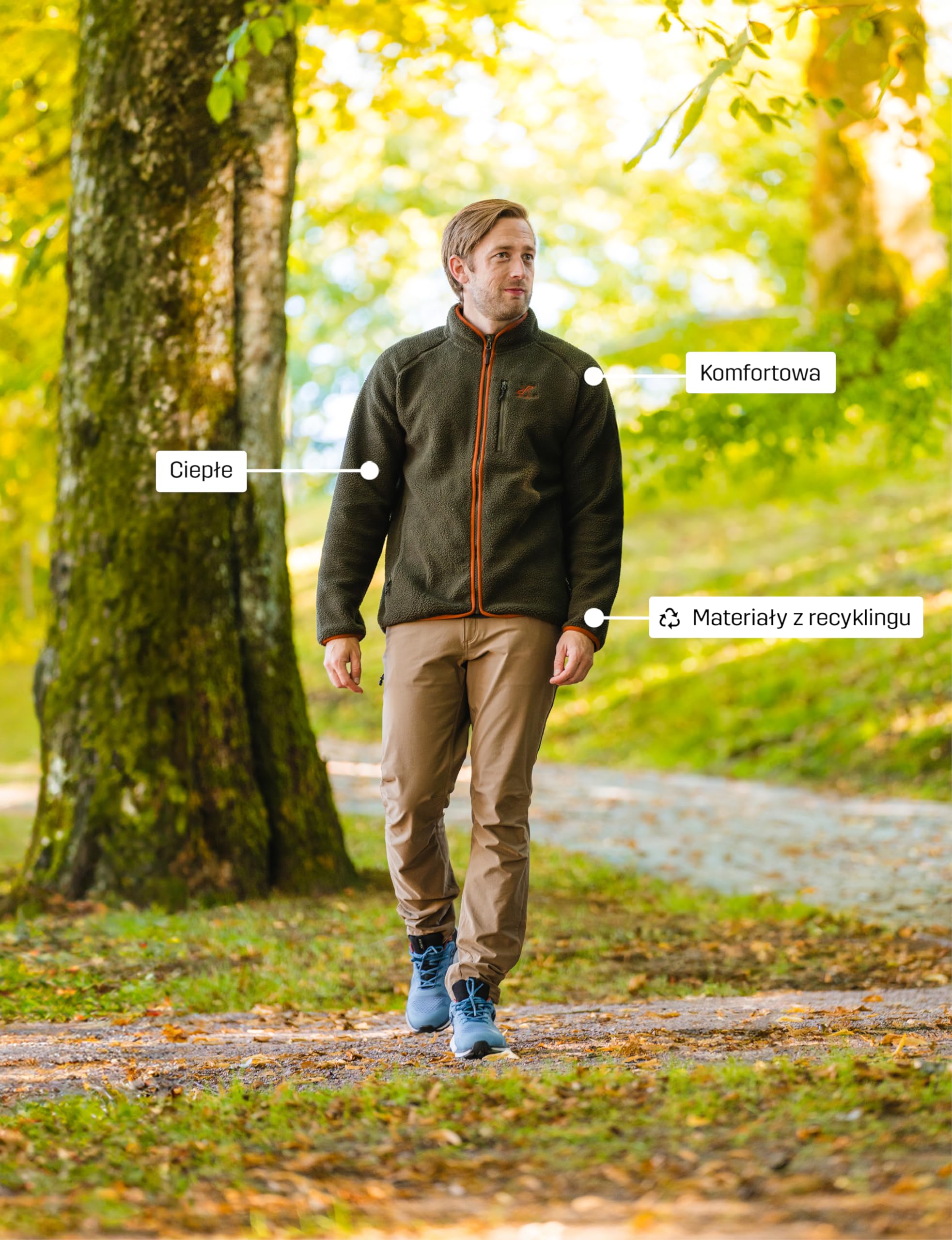 RevolutionRace Canyon Full-Zip Pile Fleece Meski, Polarowa kurtka outdoorowa, idealna do turystyki pieszej