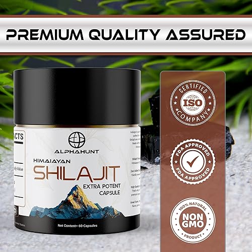 Miniatura 3 de Shilajit Cápsulas orgánicas puras del Himalaya, nutrientes vegetales para energía, apoyo inmunológico (500 mg  60 cápsulas)