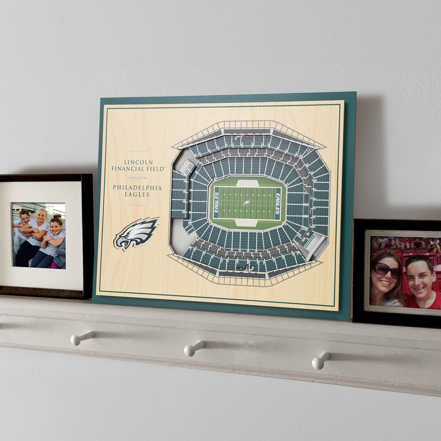 youthefan nfl 5-layer stadiumview wall art philadelphia eagles