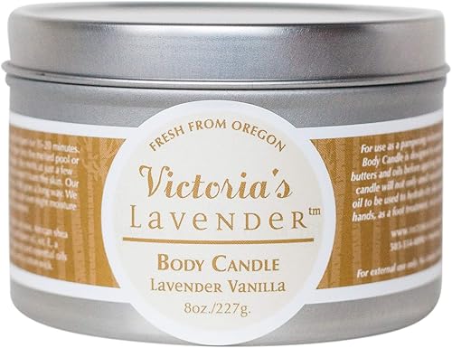 Victoria's Lavender Victoria's Lavender - Vela de masaje de vainilla y lavanda, vela de aromaterapia que se convierte en aceite de masaje, tamaño de