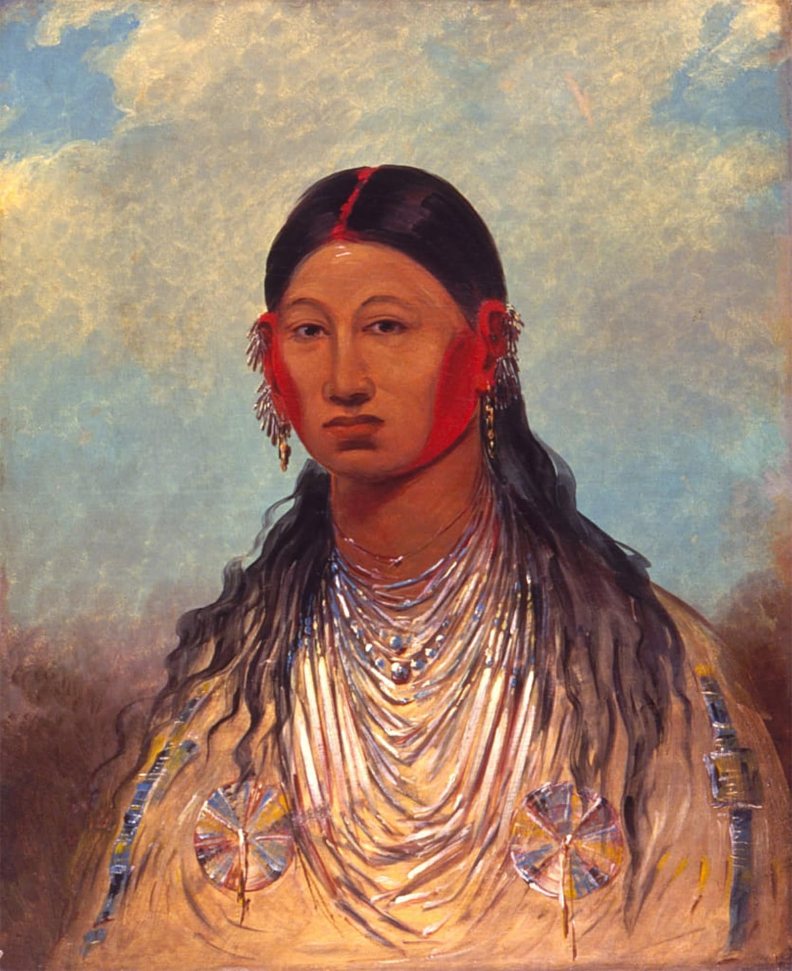 ARTXLXXBN Famous Prints Artwork Pictures Poster Painting Art Female War Bird by George Catlin Artwork Landscape Pictures for Home Decor 60x90cm