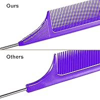 Vista 4 de Paquete de 3 peines cola de ratón, de acero inoxidable y fibra de carbono, resistente al calor