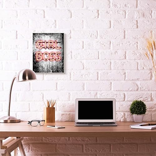 Miniatura 2 de Stupell Industries Fashion Designer Girl Boss - Placa de pared de acuarela con luz de neón, 13 x 19 pulgadas, multicolor