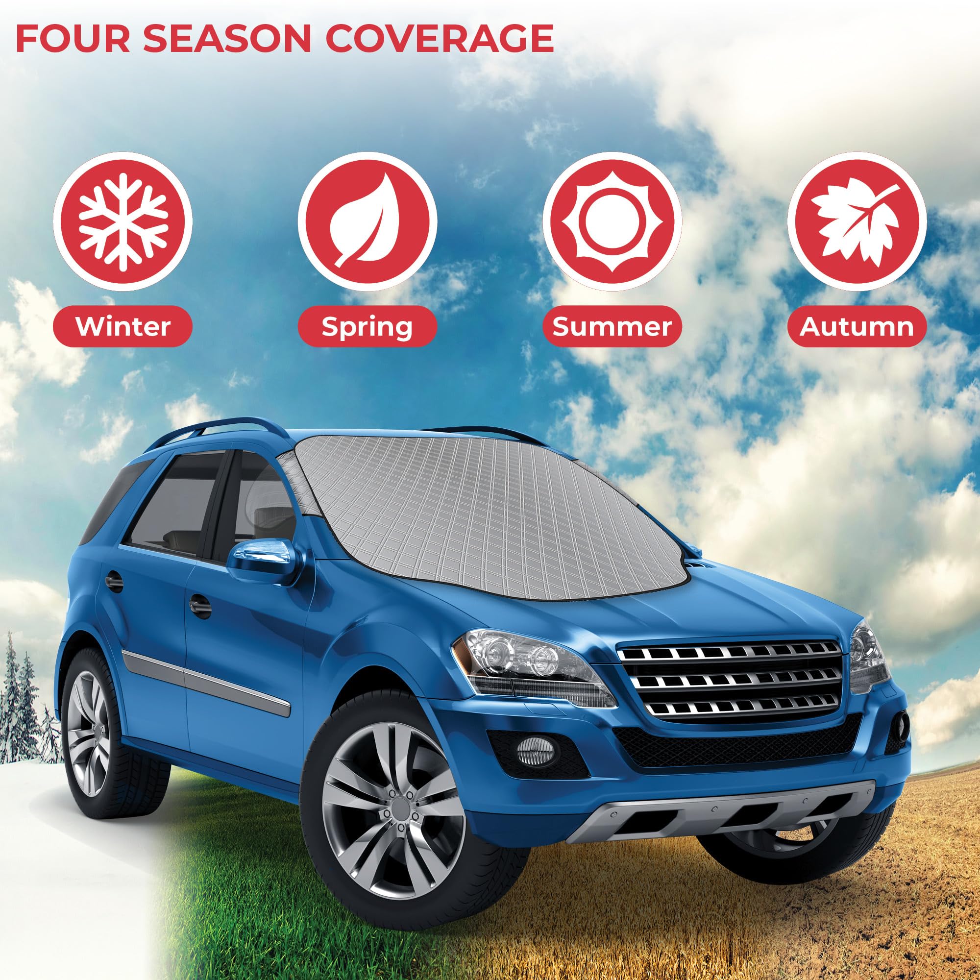 GADLANE Copertura magnetica per parabrezza auto inverno extra spessa protezione gelo ghiaccio neve sole