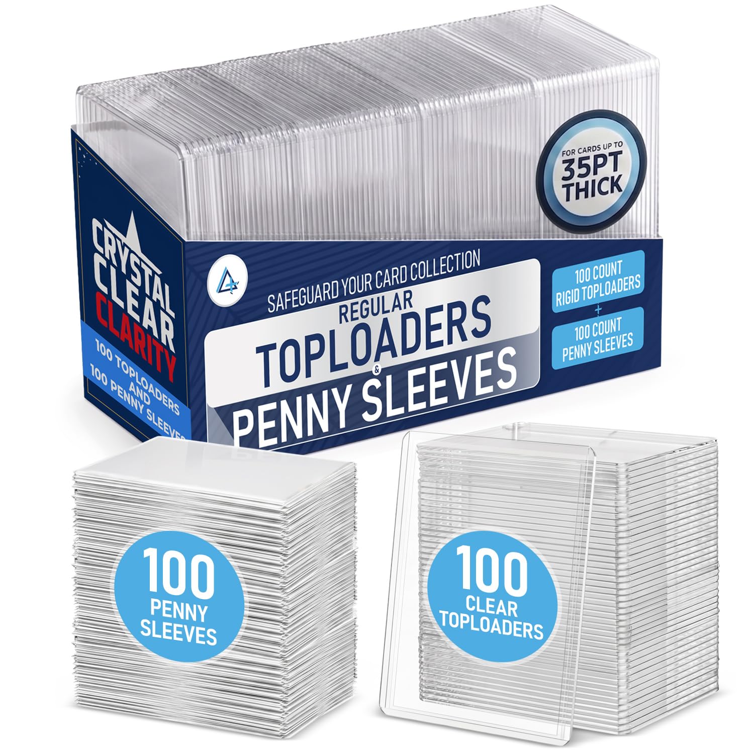 Cargadores superiores regulares de 3 x 4 para tarjetas y fundas de tarjetas, 100 unidades, plástico duro para tarjetas de intercambio, funda suave para tarjetas de béisbol, fundas ultra deportivas y