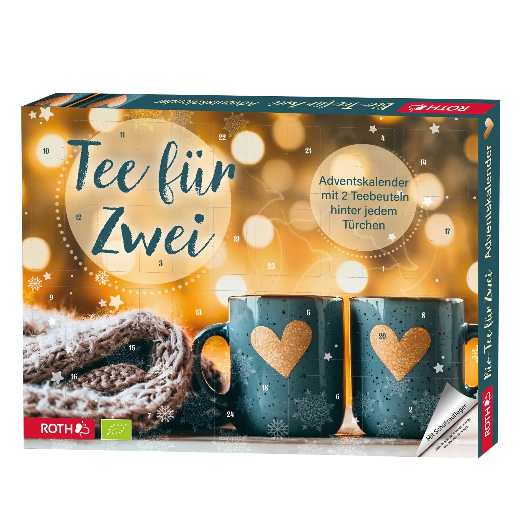 ROTH Bio Tee Adventskalender für Zwei 2026 – 2 x 24 Bio Teebeutel mit verschiedenen Teesorten – Tee Geschenkset für Paare, Freunde & Teeliebhaber