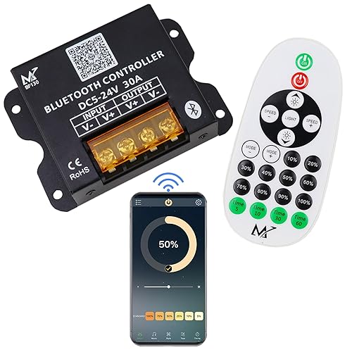 Smart WiFi LED tira de luz dimmer DC 5V/12V/24V 30A PWM atenuación RF control remoto para tiras de luz LED de un solo color Soporte Android/iOS
