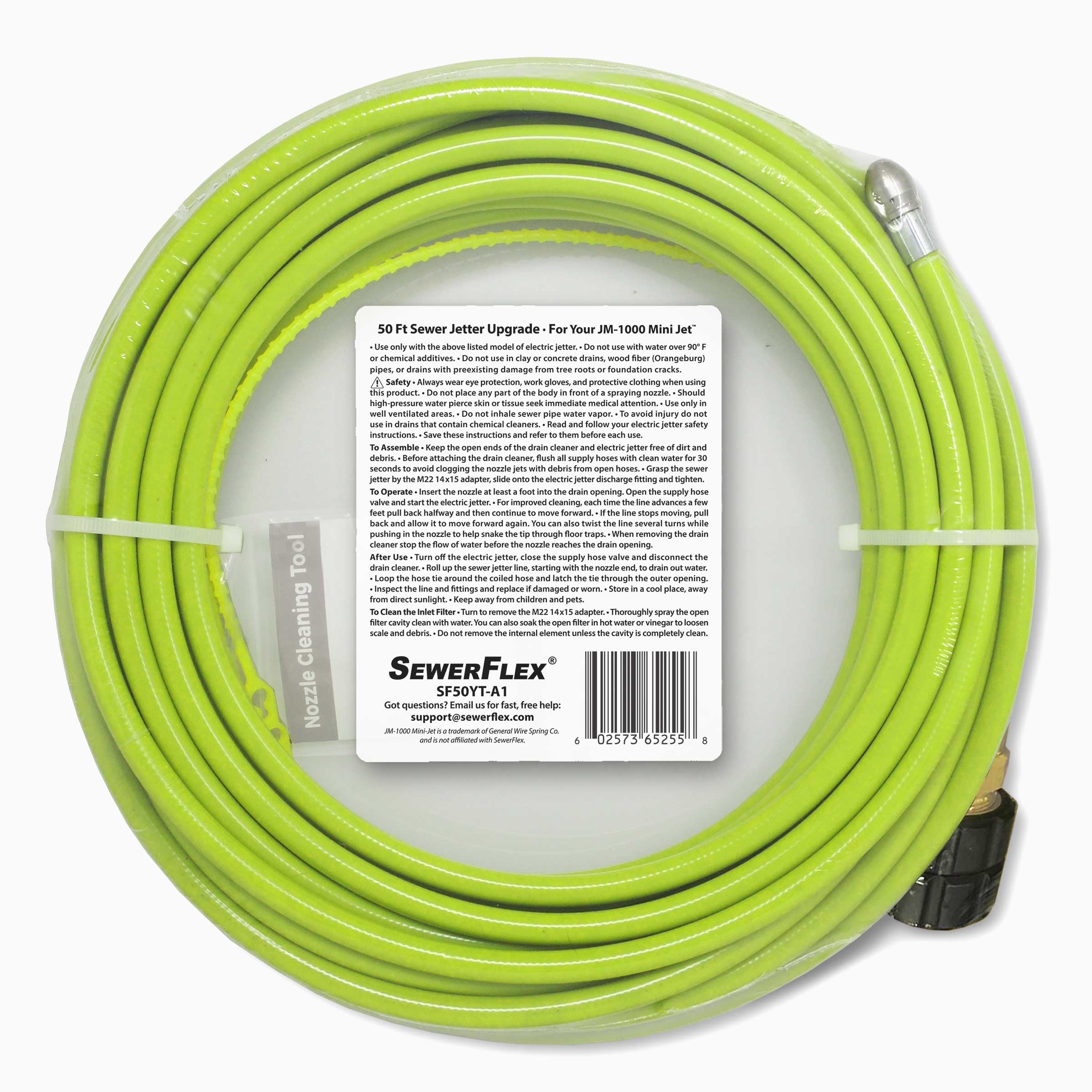 50 FT Sewer Jetter Upgrade for Your JM-1000 Mini-Jet