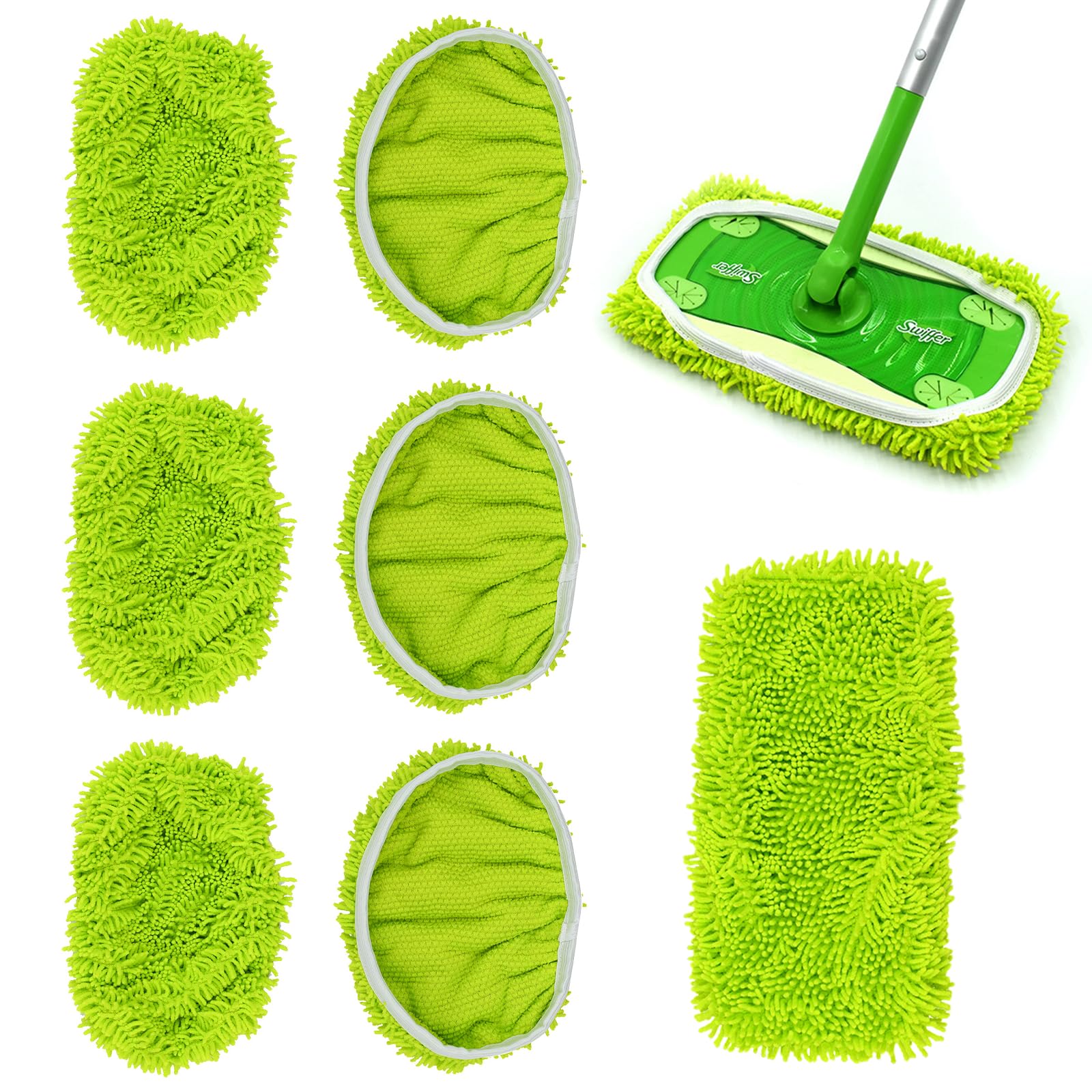 Lot De 5 Lingettes Réutilisables Pour Serpillière Swiffer - Pour Nettoyage Sec Ou Humide, 25,4 X 11,5 Cm