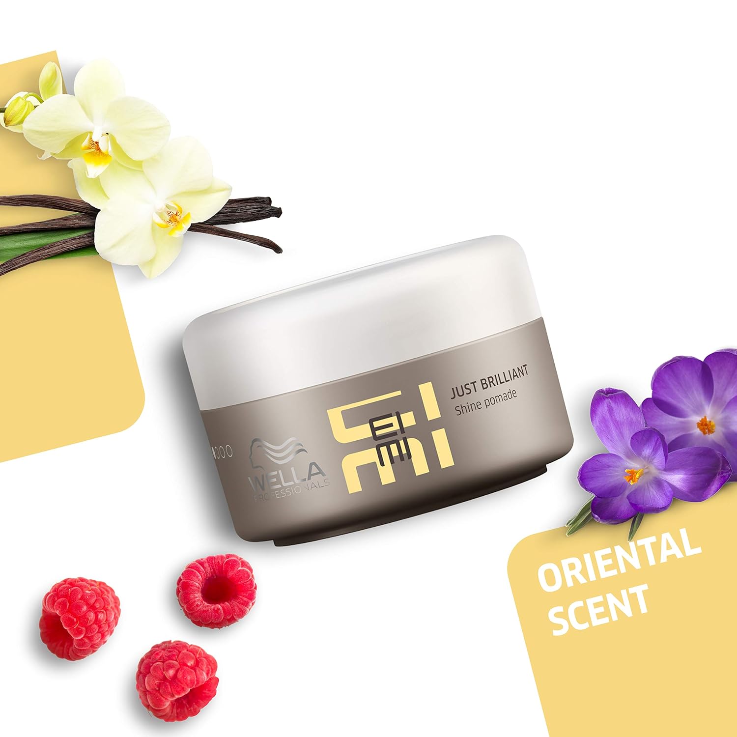 Wella Professionals EIMI Just Brilliant | Shine Pomade | Smooth, Shiny Hair Styling Results | Anti-Frizz & Humidity Resistant | Light Hold Molding Paste | 2.5 Oz