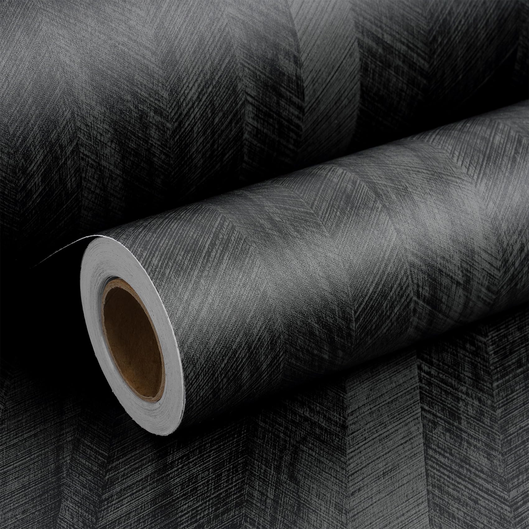 ReWallpaper Black Vinyl Wrap for Furniture Wood Grain Thick Worktop Vinyl Covering Peel and Stick Wallpaper Vintage Dark Wood Contact Paper for Wardrobe Kitchen Cupboards Wall 40CMx3M