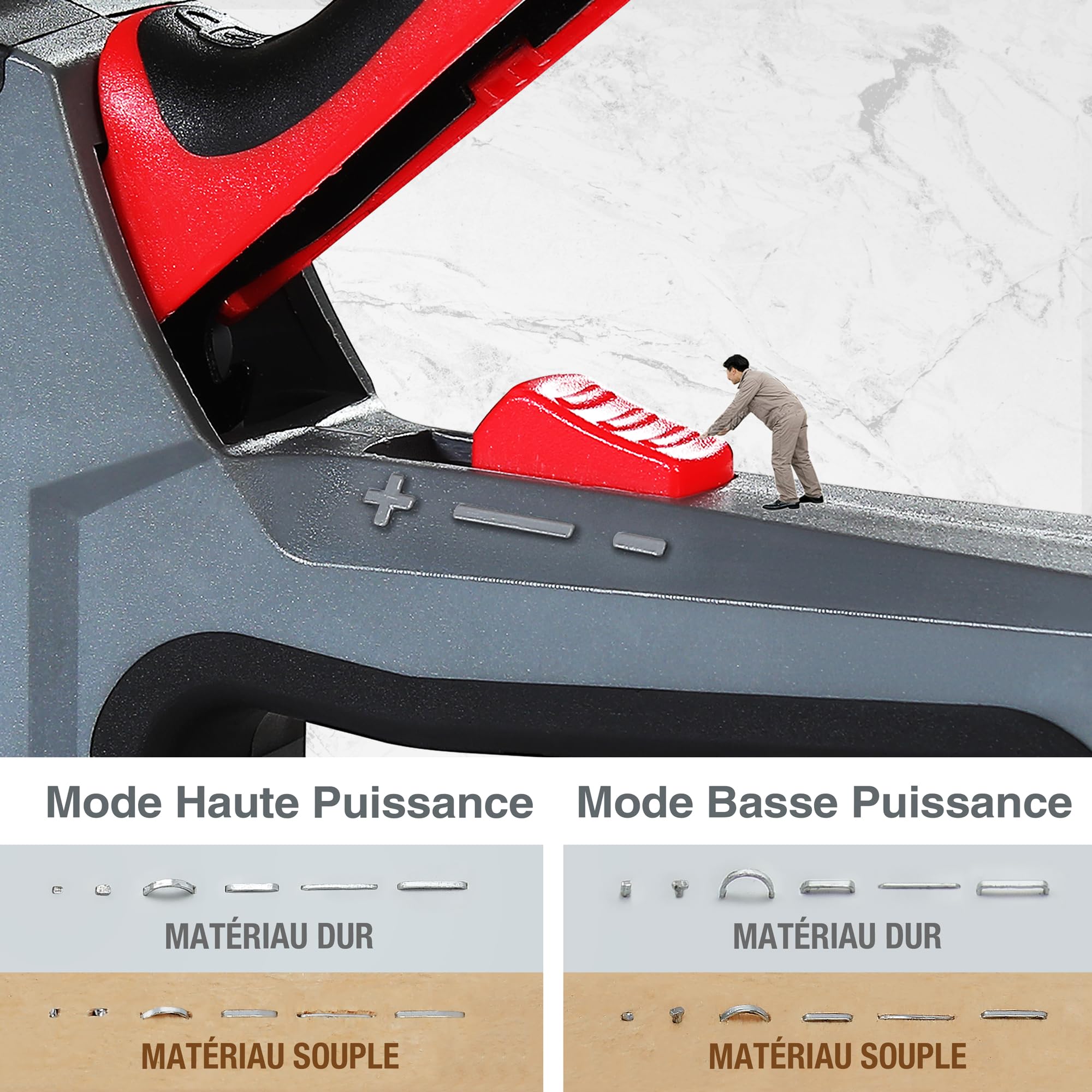 WORKPRO Agrafeuse Murale Multifonction 6 en 1 avec 4000 Agrafes, Agrafeuse Manuelle pour Fixer le Matériel, Décoration de Meuble, Assemblage de Porte, Fenêtre, Armoire