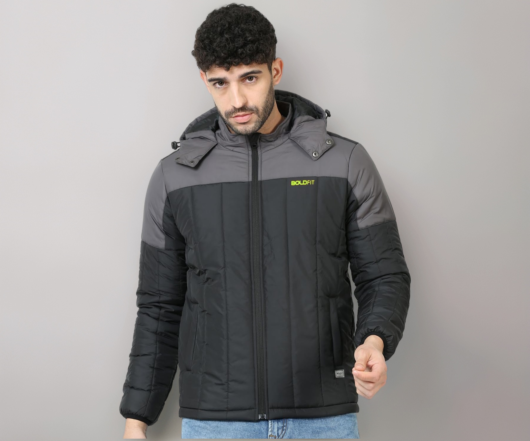 Boldfit Winter Jacket for Men Quilted Hooded Winter Jackets for Men & 