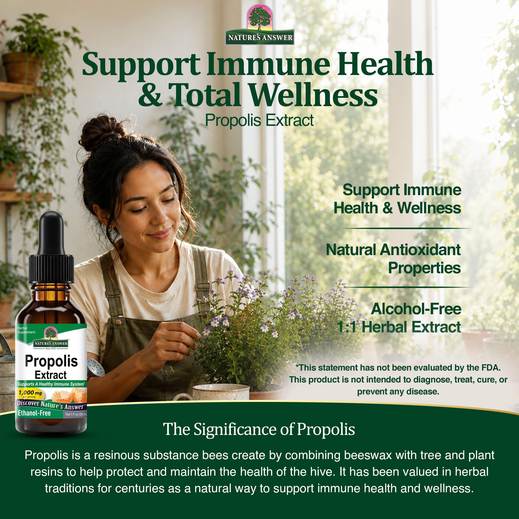 Nature's Answer Alcohol-Free Propolis Resin Extract, 1 fl oz, Concentrated — Amazon image 4