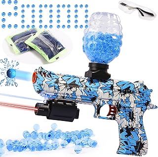 Electric with Gel Ball Blaster, Desert-E Eco-Friendly Gel Ball Blaster Automatic, with 20000+ Water Beads and Goggles, for Shooting Team Game, Ages 12+ and Above, Blue