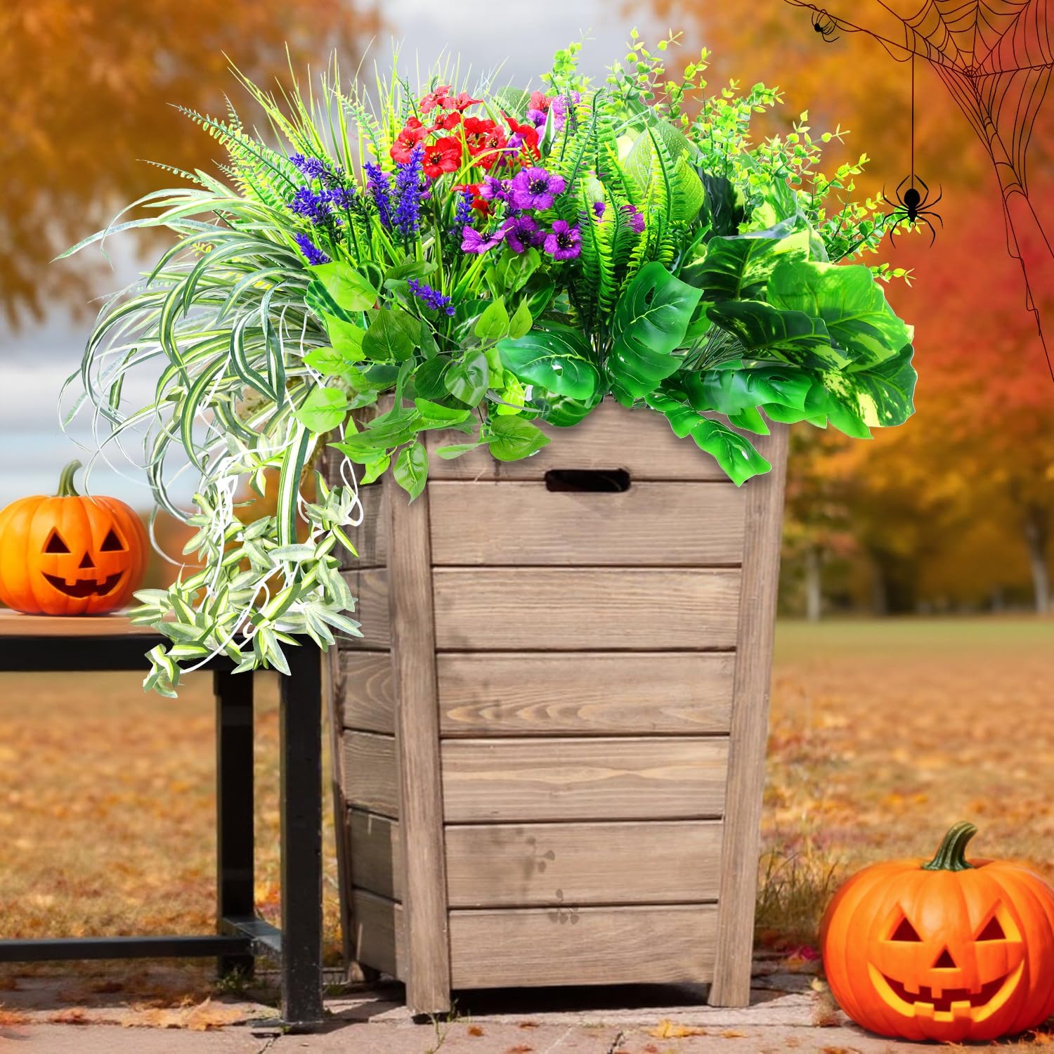 14 Bundles Synthetic Vegetation Outside Greenery, Pretend Plant Leaves UV Re…