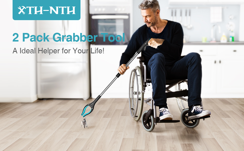 Reacher Grabber Tool, 32" Foldable Grabber Reacher For Elderly