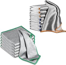 Airlab Glass Polishing Cloth Lint Free Microfiber Cleaning Rags, Pack of 6 and Microfiber Cleaning Cloths Polishing Windows Glass Lint Free Rags, Pack of 8