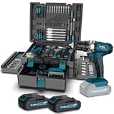 Tool Kit with 21V Cordless Drill - Sundpey 255-PCs Portable Complete General Basic Home and Auto Repair Tool Set with Drawer for Handyman & Diyer & Homeowner - Power Drill with 2 x 2&period;0Ah Batteries