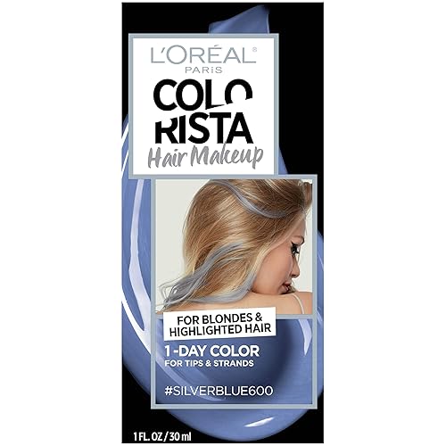 L'Oréal Paris Color de cabello Colorista Maquillaje 1 día para rubias, Silverblue600, 1 onza líquida