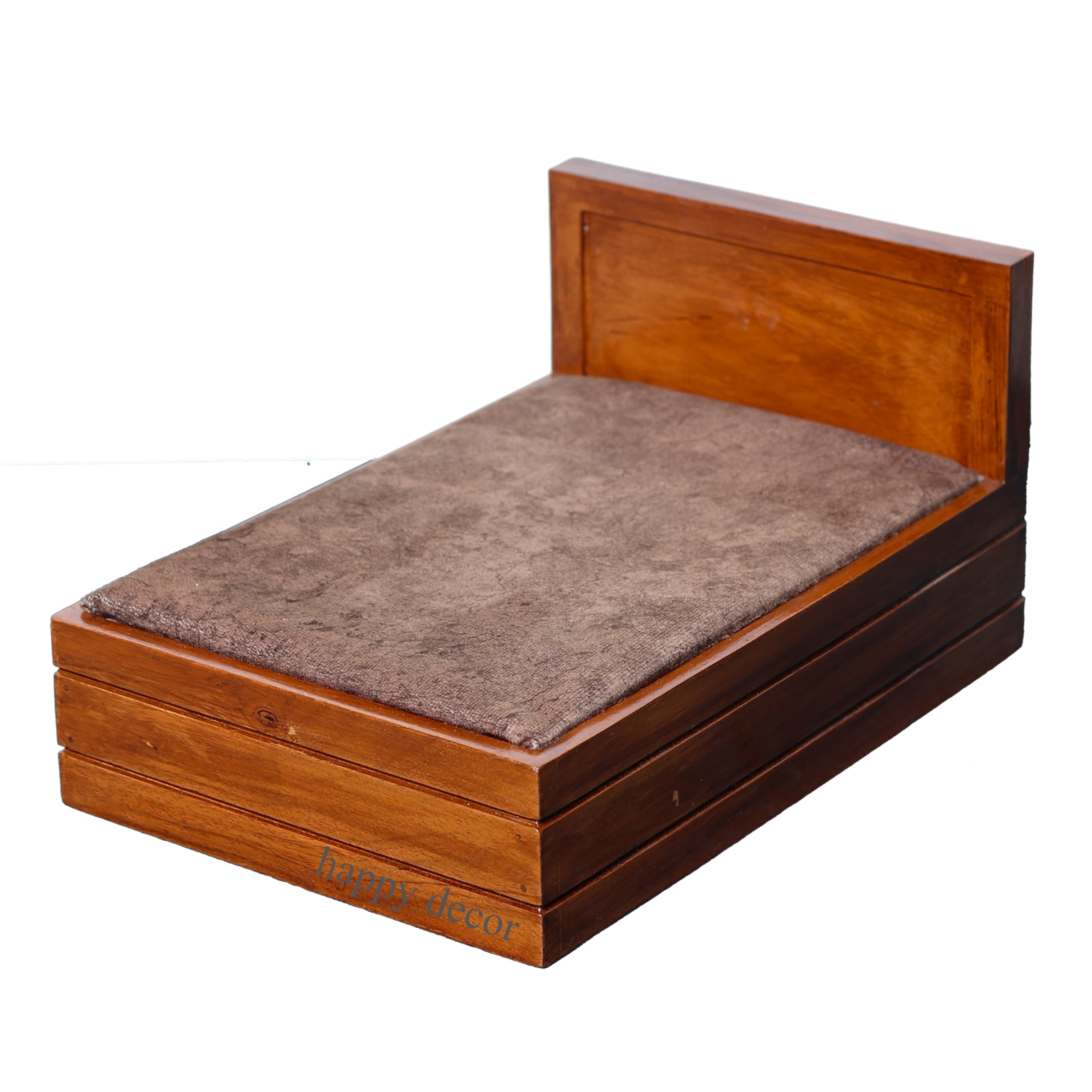 Happy Decor Sheesham Wood Premium Polished Laddu Gopal Bed Set for Bal Gopal Home Temple | Pooja Room | Wooden Bed for Krishna Idol | Size:- (11x8x6 inch) I 0 to 6 no. Kanhaji-image-16