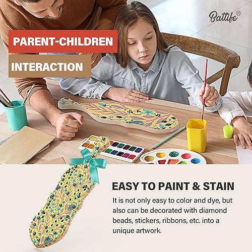 Miniatura 3 de BATTIFE Paleta de hermandad de 15 pulgadas, paleta de madera sin terminar, paleta de pino para fraternidad, manualidades de arte, hecha de madera