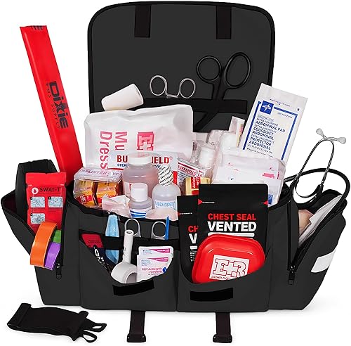Miniatura 11 de Bolsa de trauma EMT completamente surtida – Kit médico táctico de primera respuesta con torniquete, sellos de pecho, control de sangrado, gasa,