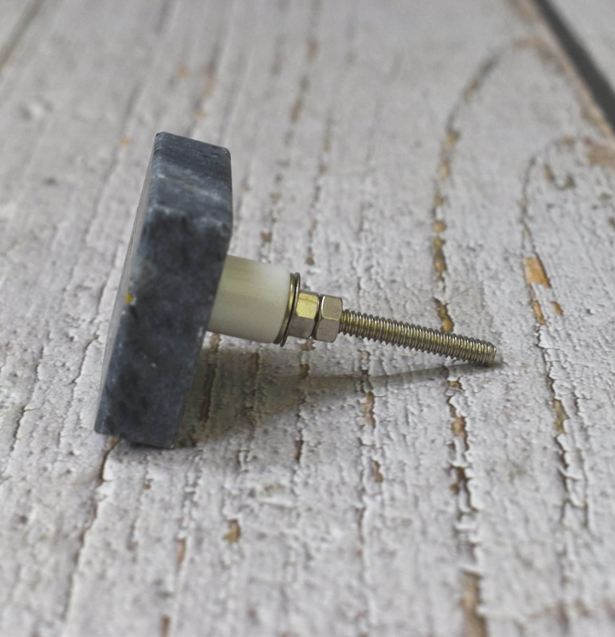 ARTISNO Square Marble Brass Knob, Modern Cabinet Knob, Decorative Hardware, Furniture Hardware, Cabinet Handles - Image 3