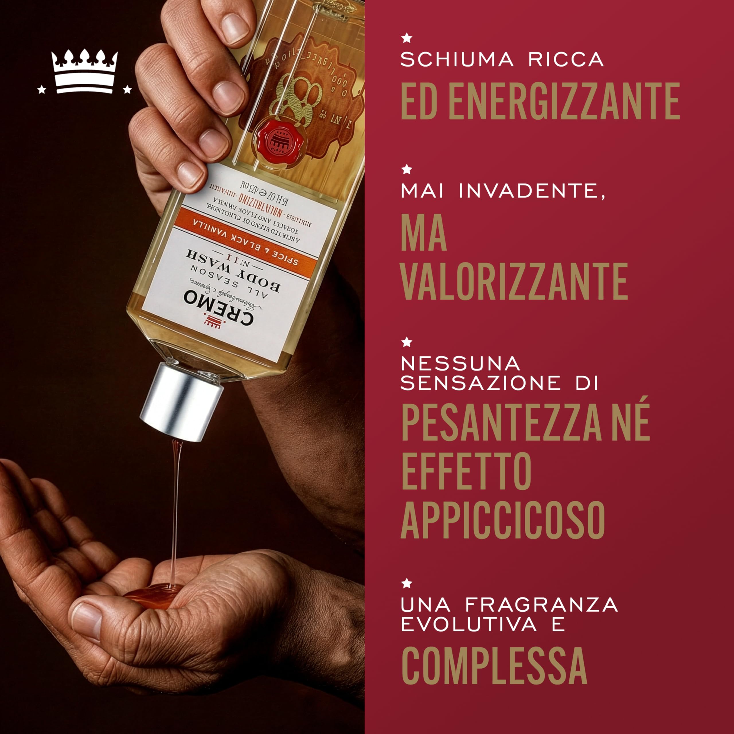 CREMO SPICE & BLACK VANILLA – Cofanetto Regalo Uomo Eau de Toilette 100 ml + Gel Doccia Corpo Corpo 473 ml Fragranza speziata e intensa
