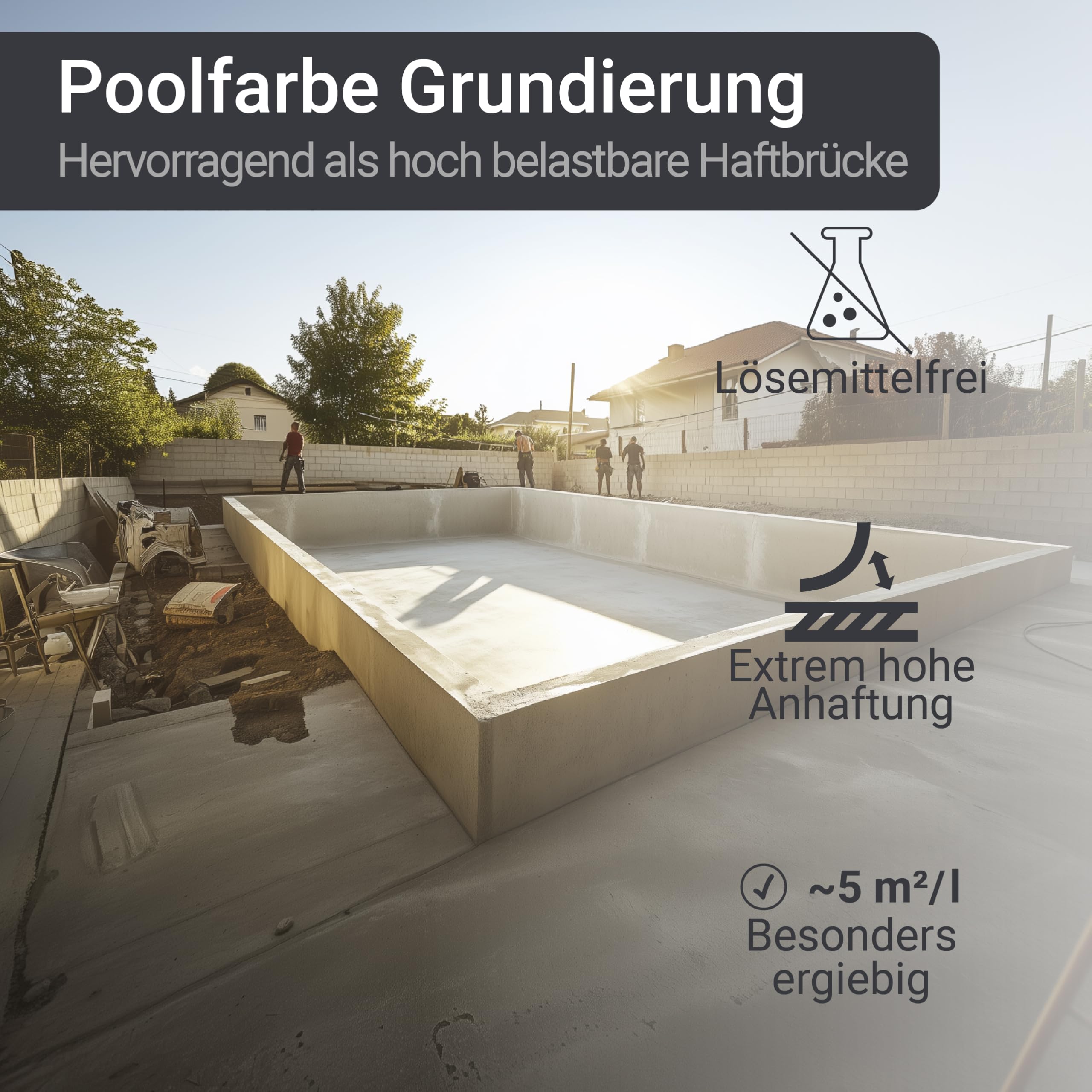 WO-WE Schwimmbadfarbe Grundierung SL708 Spezial Haftgrund für Poolfarbe l 2,5kg
