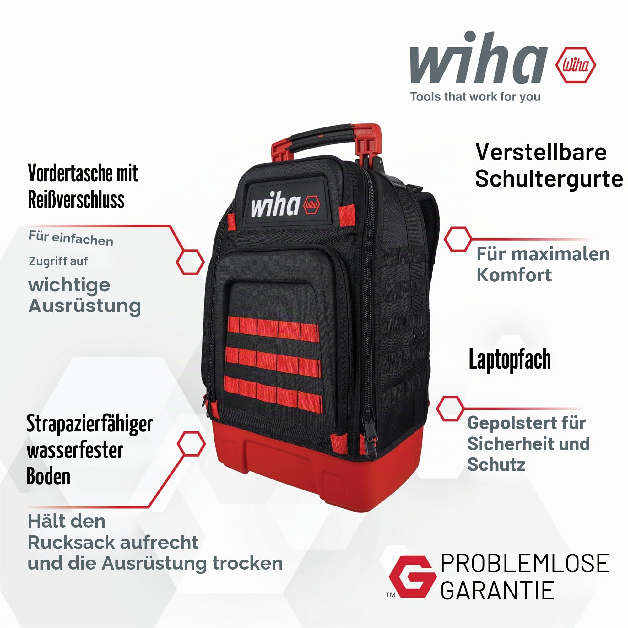 Wiha 91869 Robuster Werkzeugtransporter-Rucksack
