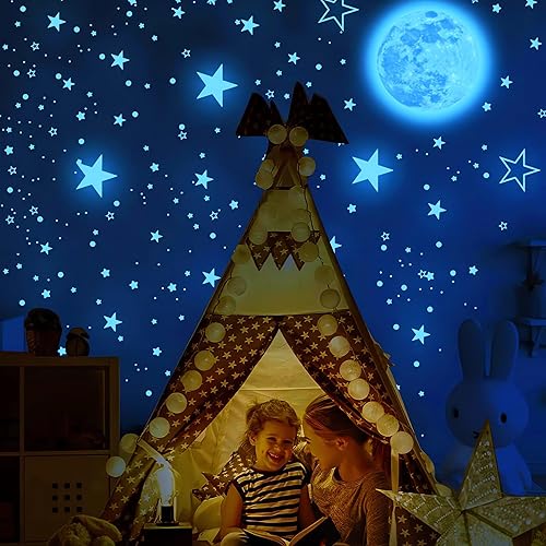 Miniatura 7 de Calcomanías de pared con estrellas que brillan en la oscuridad estrellas brillantes para techo y pared 1049 unidades estrellas de techo que brillan
