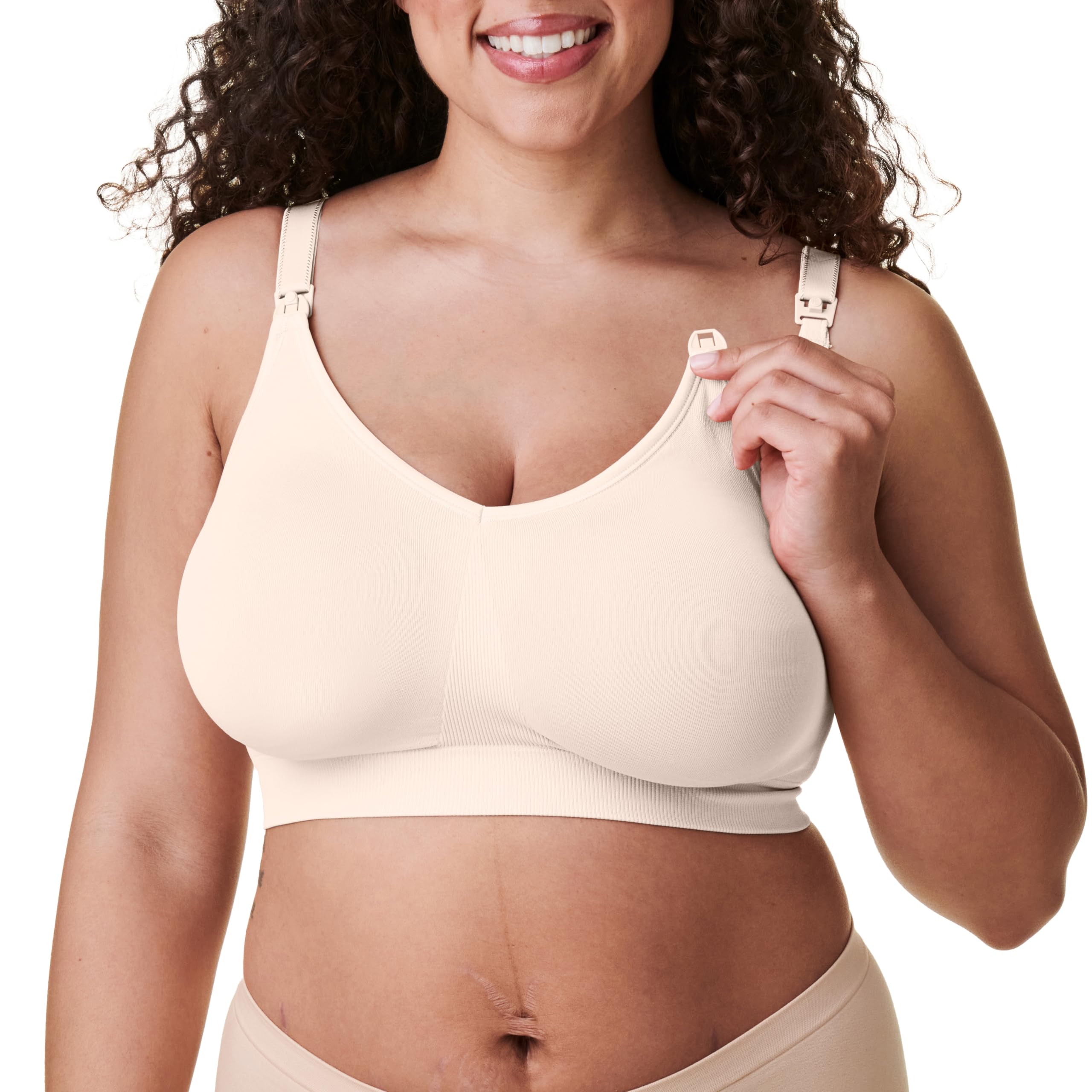Bravado Designs Women's Pearl Body Silk Seamless Nursing Bra For Breastfeeding, Wireless Maternity Bra, Small