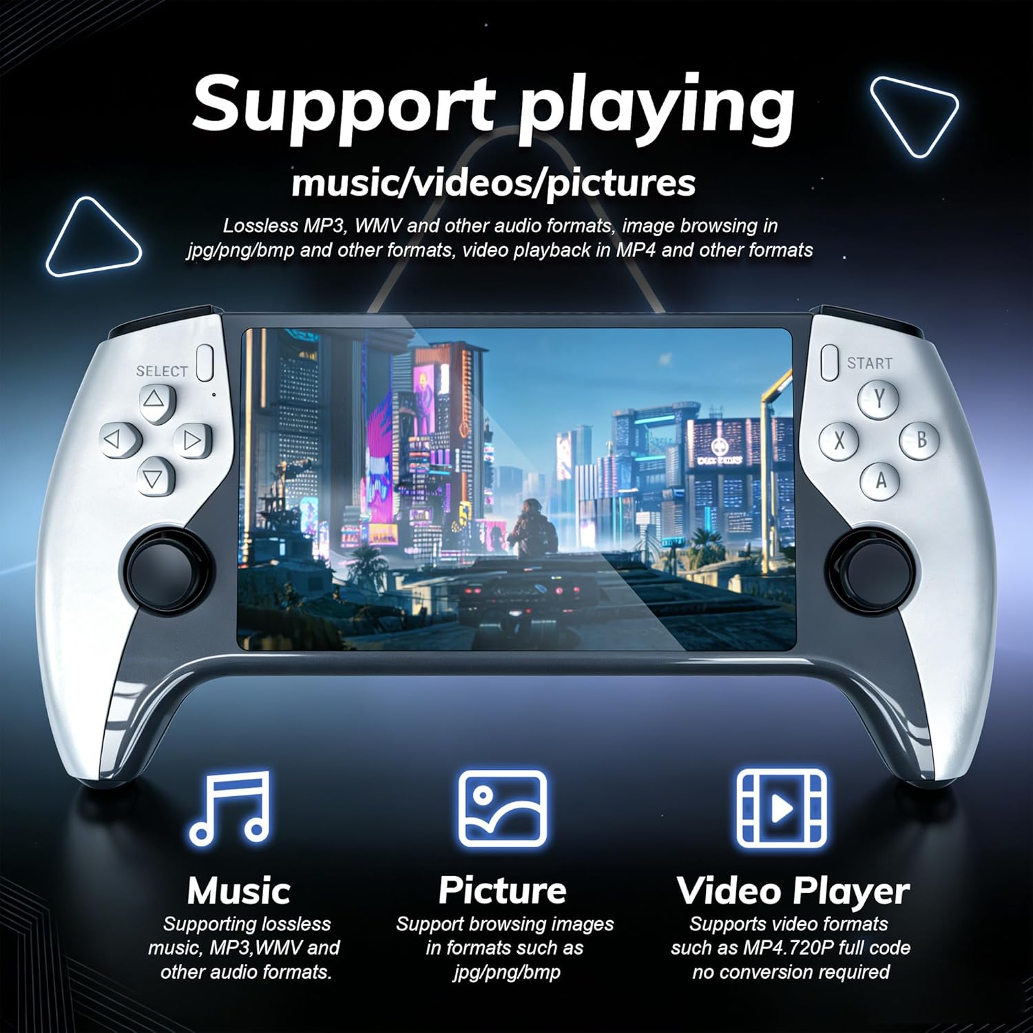 2026 New Updrade Pro Retro Handheld Game Console, Big 5.0'' IPS Screen with 20000+Classic Games, Portable Game Console 64GB - 3000mah Rechargeable Battery - WiFi Bluetooth HD and TV Output