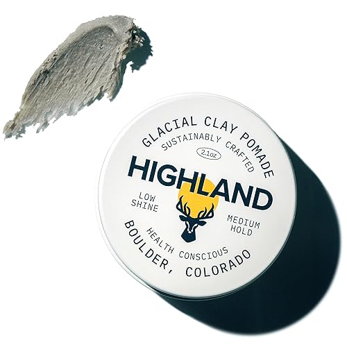 Highland Glacial Pomada de Arcilla para el Cabello - Arcilla para peinar galardonada para hombres y mujeres hecha con ingredientes 100% naturales y