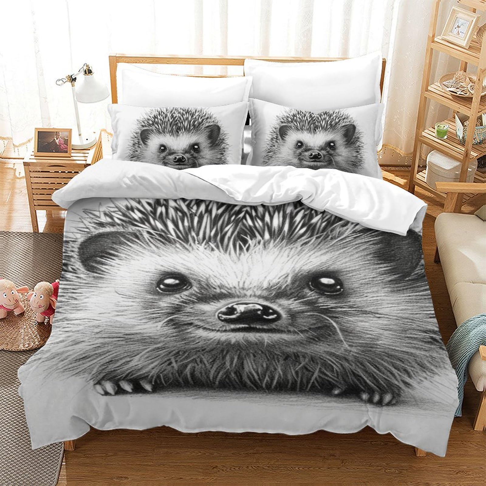 Parure de lit hérisson 3D microfibre pour créer un cocon douillet dans une chambre ado