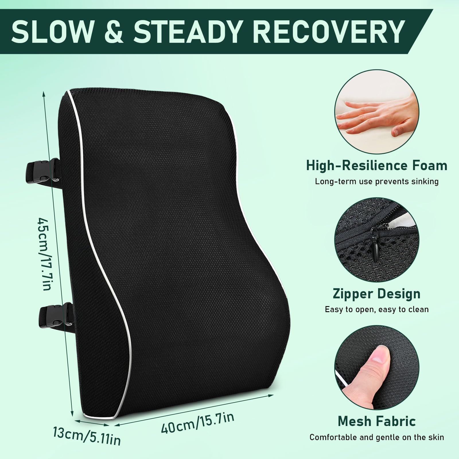 Cuscino Lombare Ergonomico, Cuscino di Supporto Lombare in Memory Foam Cuscino Lombare Sedia Ufficio con Doppie Cinghie Regolabili per casa Ufficio Auto Viaggio