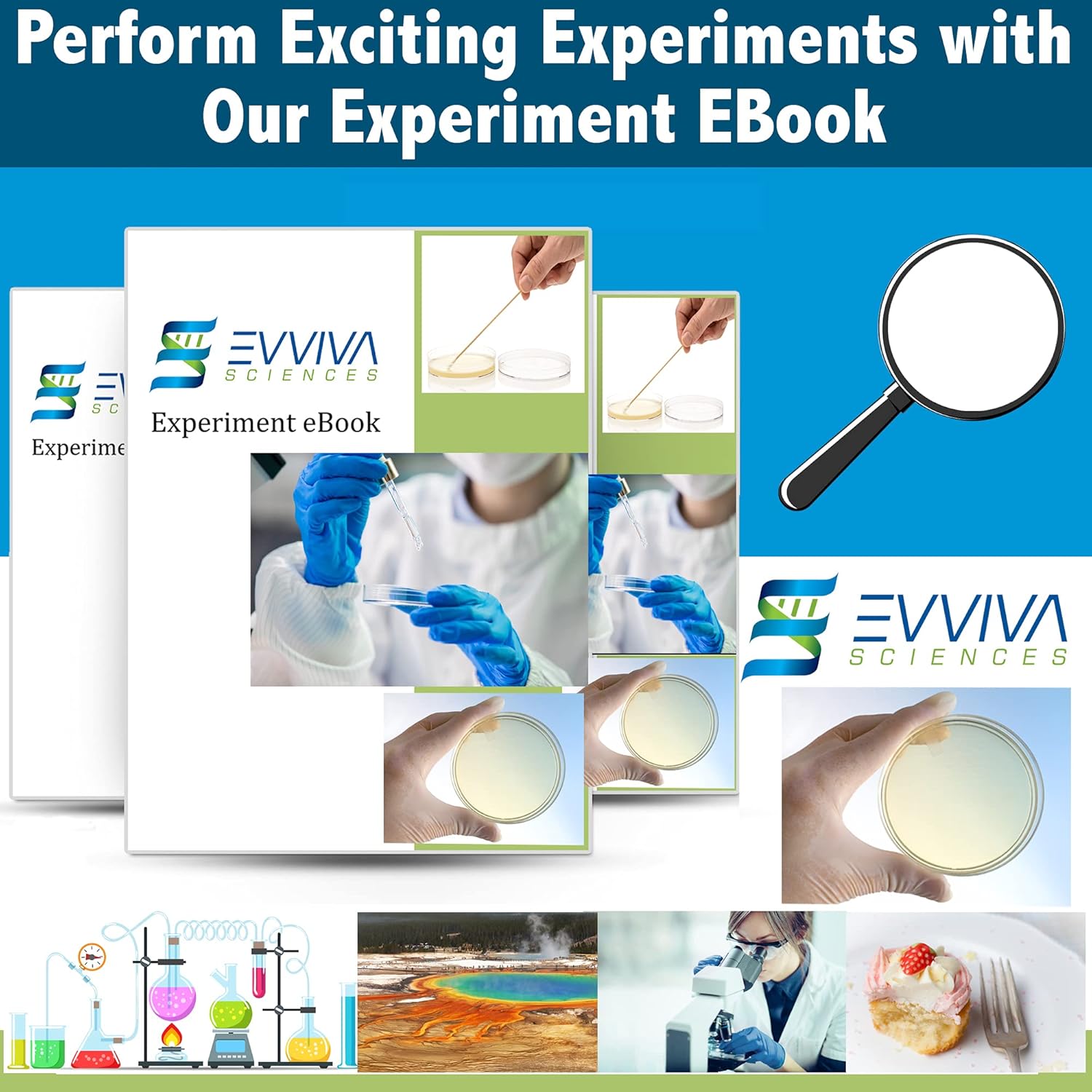Nutrient Agar Science Project Kit by Evviva Sciences - Prepoured Agar Plates - Makes Science Projects A Breeze!- Superior Performance - Ideal for Students - Experiment EBook Included : Toys & Games