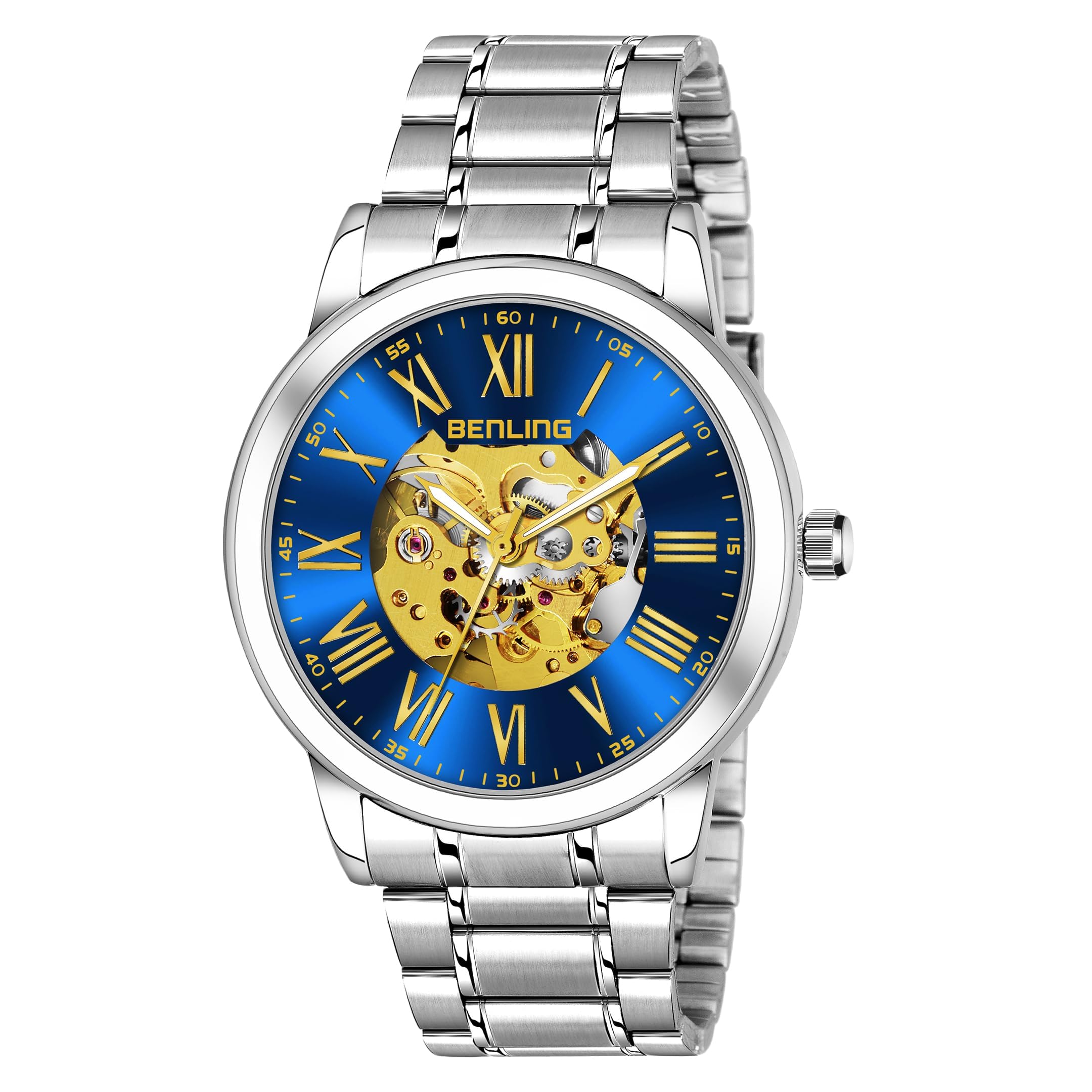 See full amazon price history chart for Benling Skeleton Analog Automatic Watch for Men, Mechanical Movement, Stainless Steel Chain, Formal Casual Party Official Purpose (Silver/Blue) Benling Skeleton Analog Automatic Watch for Men, Mechanical Movement, Stainless Steel Chain, Formal Casual Party Official Purpose (Silver/Blue) (B0CNGJXPFD) Amazon Price History, Amazon Price Tracker