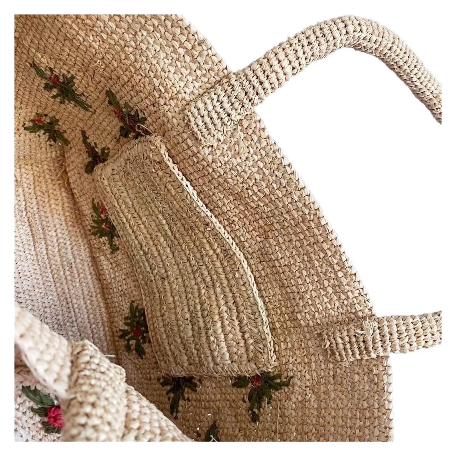 Bolso De Paja De Flores Bolso Verano