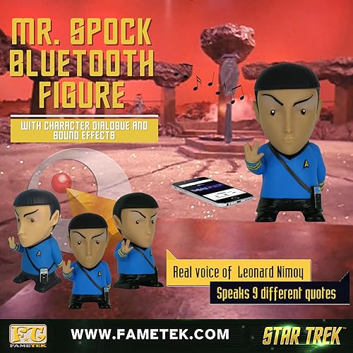 Miniatura 4 de Star Trek TOS - Mr. Spock - Altavoz Bluetooth de 6 pulgadas con efectos de sonido, micrófono y citas auténticas de Spock