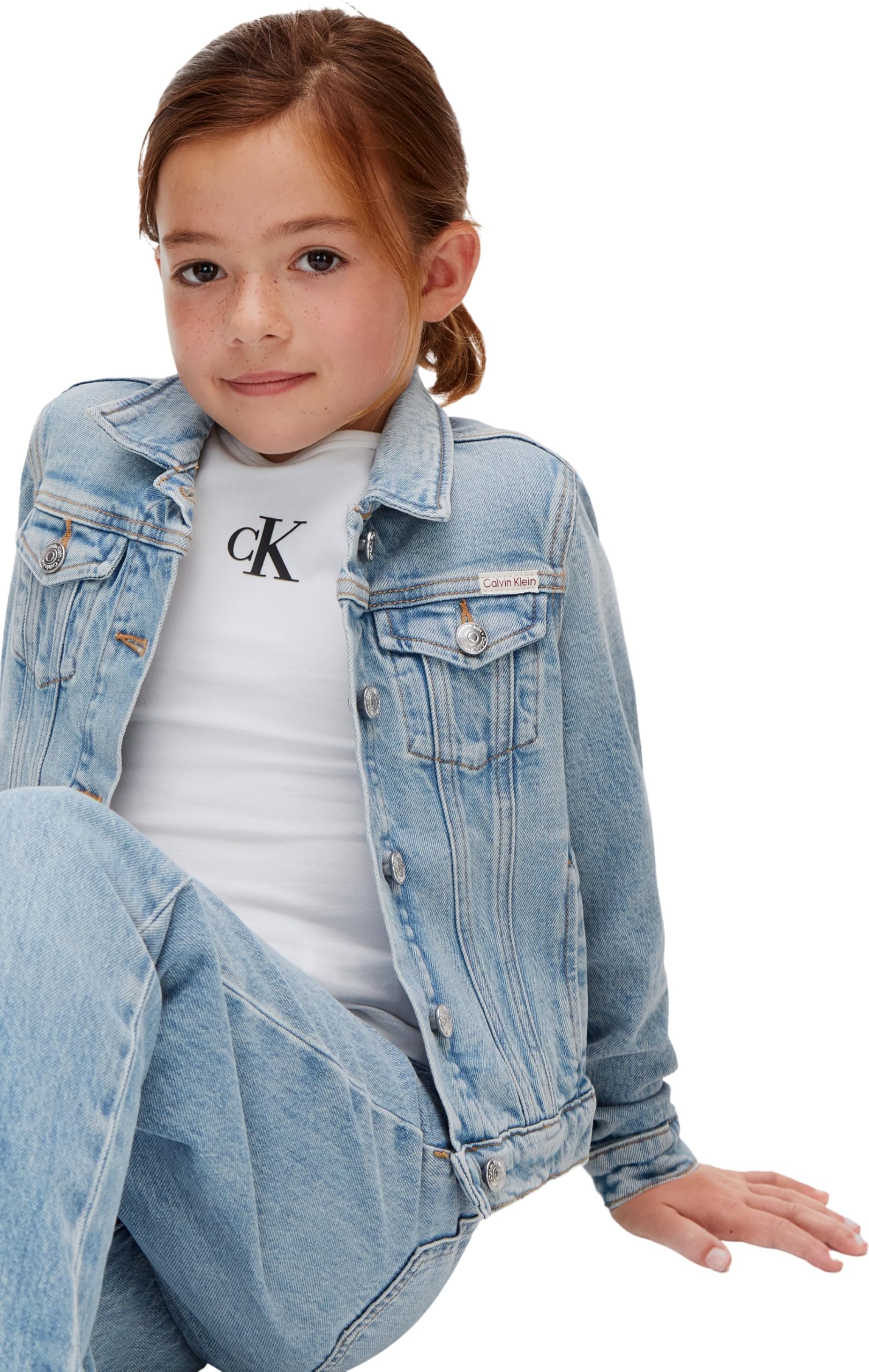Calvin Klein Mädchen Denim Trucker Dante Wash Lvcksjd00g Andere Jacken