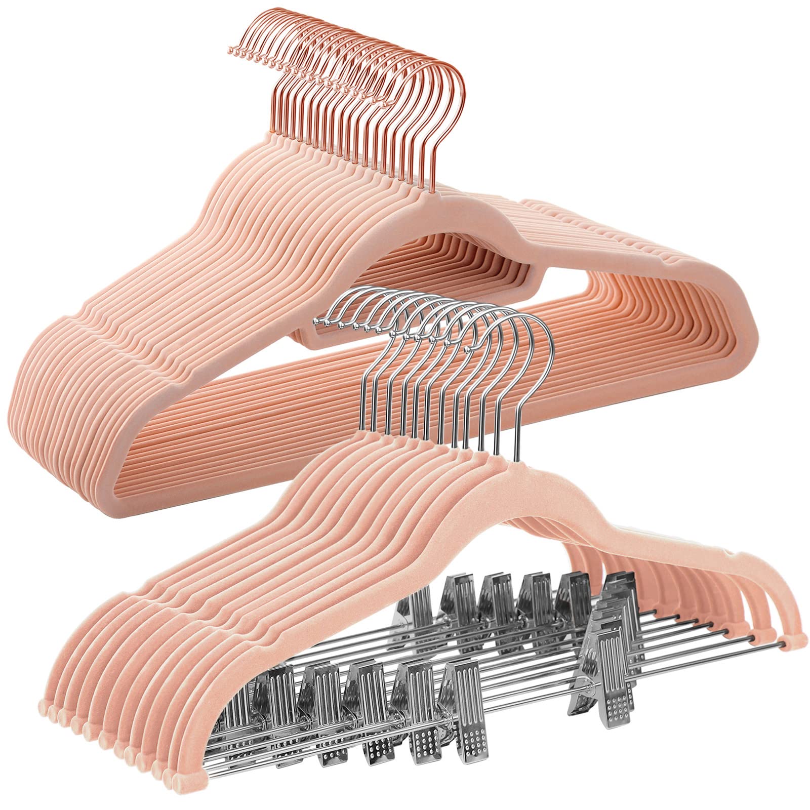 SONGMICS Velvet Coat & Skirt Hangers Bundle Pink (50+30)