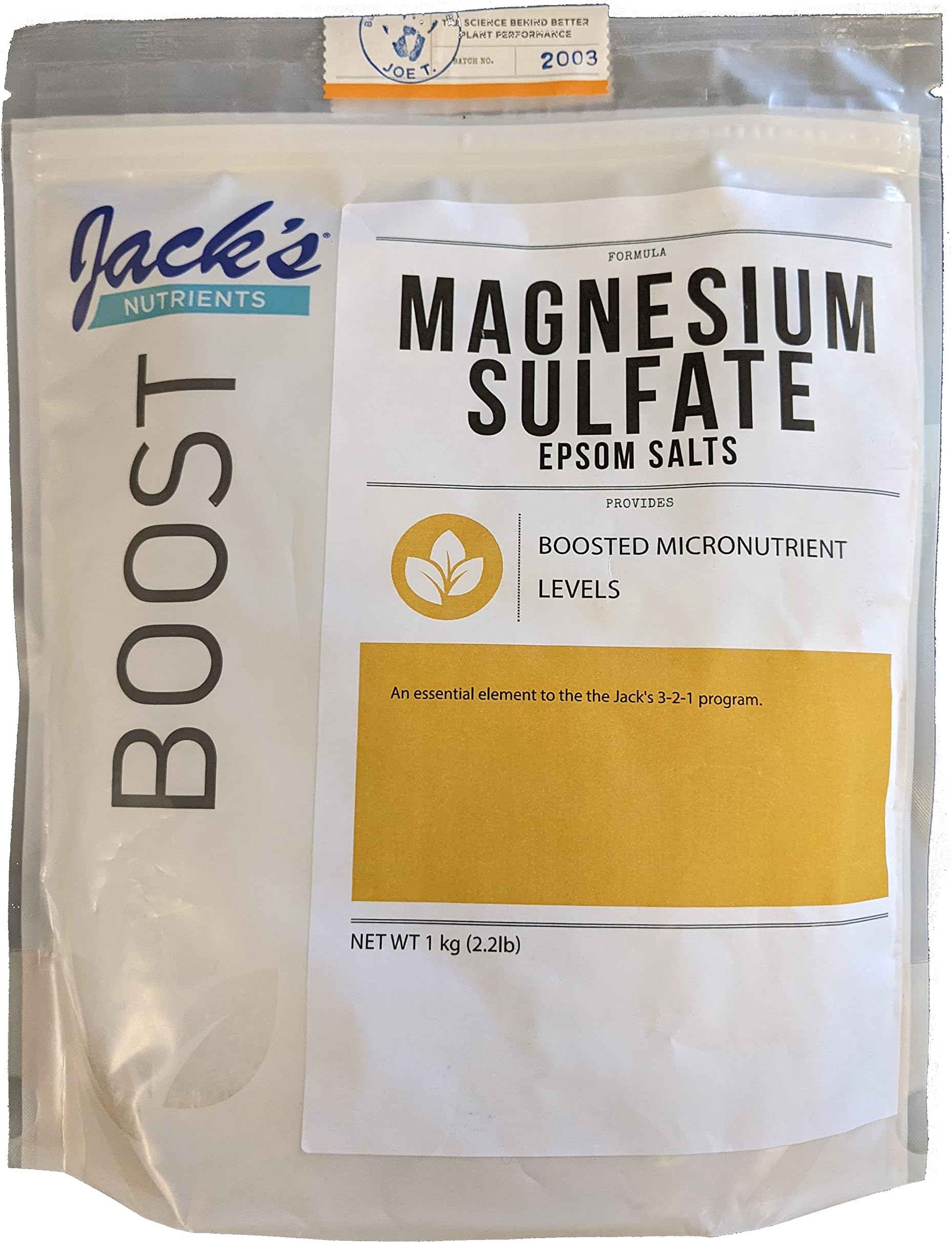 J.R. Peters Jack's Professional Epsom Salt 2.2 lbs (1 kg) Magnesium Sulfate