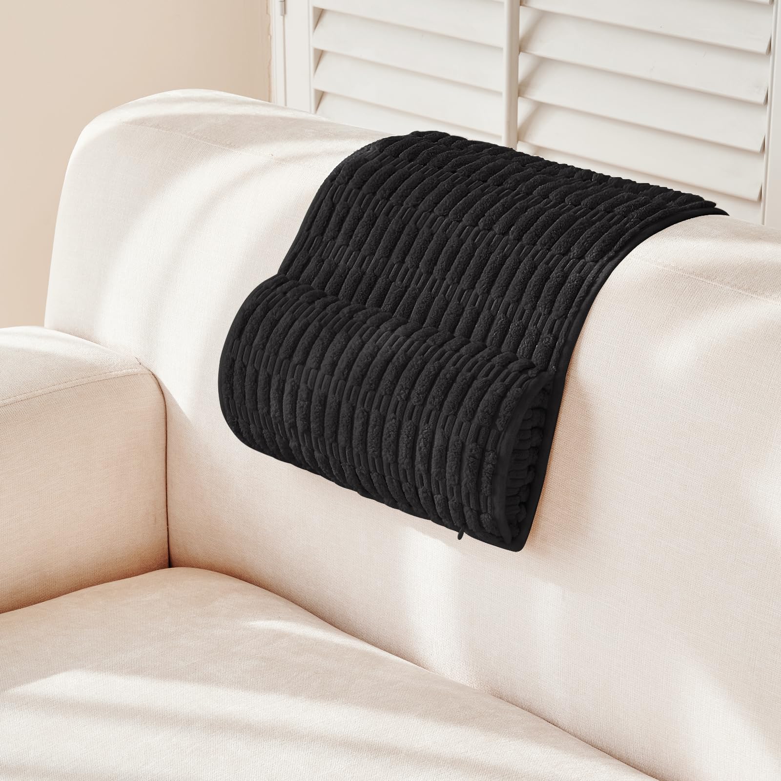 BETTELOOM Headrest and Support Pillow,Recliner Pillow for Neck, Head, or Foot for Office or Massage Chairs, Neck Pain Relief and Cervical Support. Nonslip, Removable Cover (Black, 5.5" Wx13 Lx3 H)