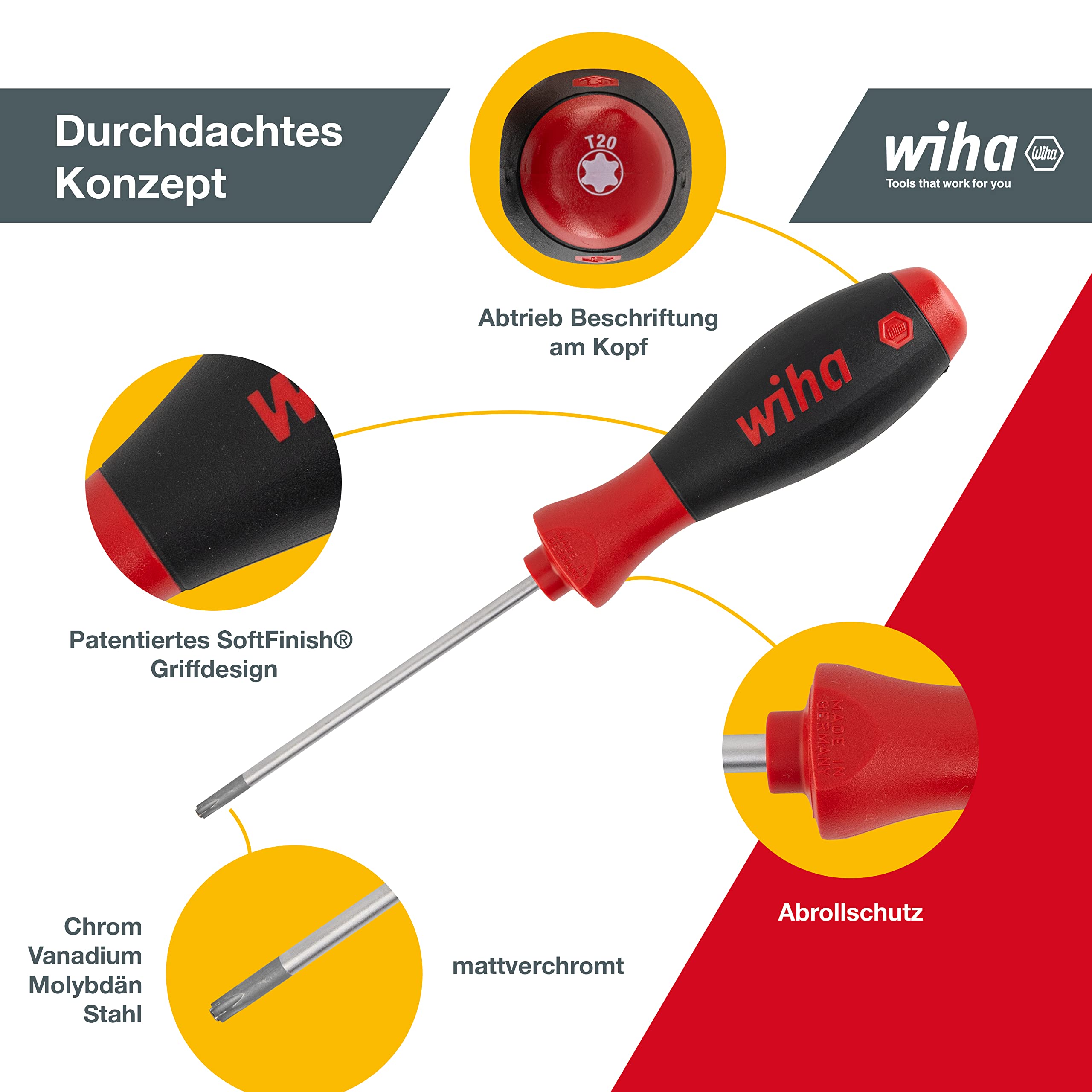 Wiha Juego de destornilladores SoftFinish® TORX®, de 7 unid. (01299)