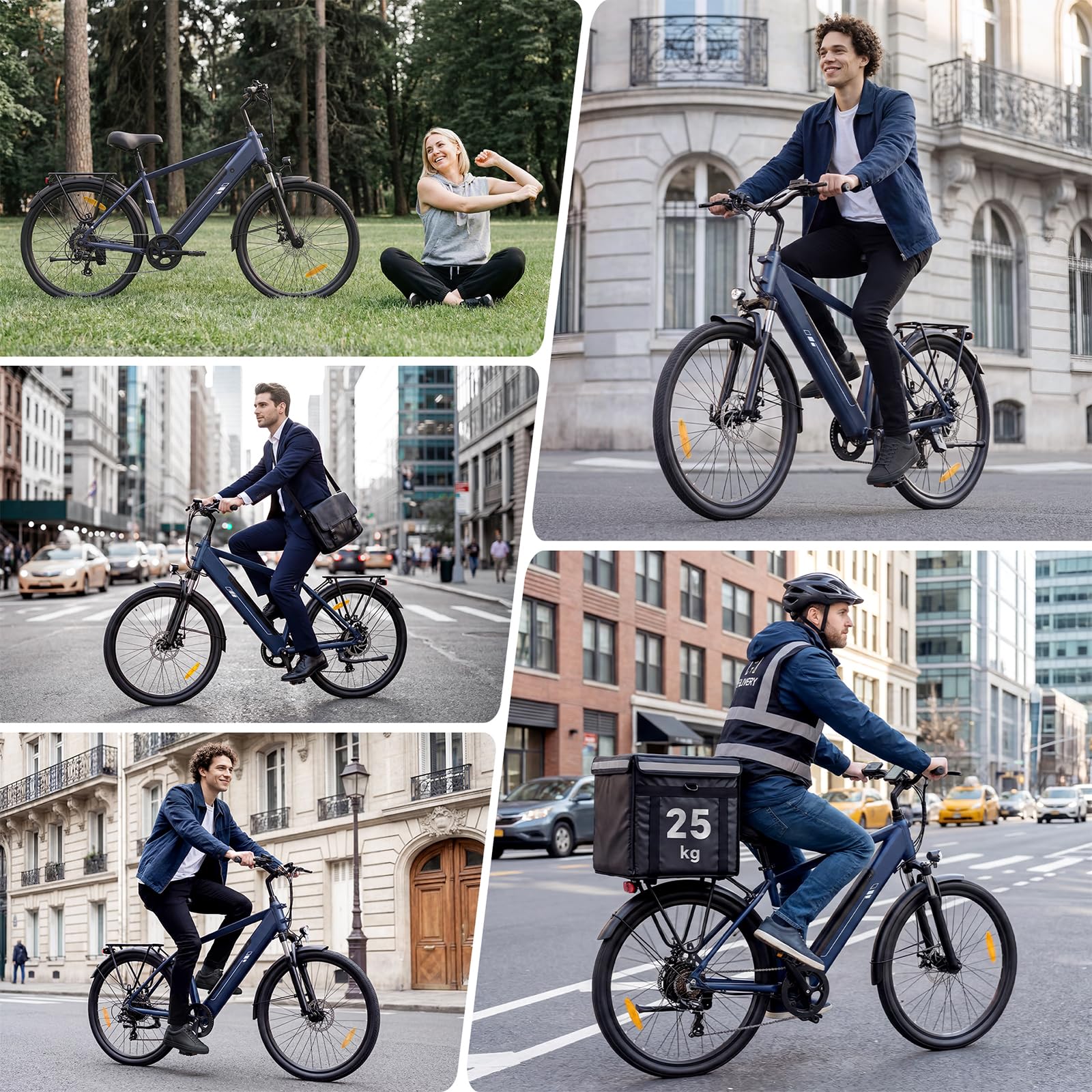 Touroll J1 ST/J2 26'' E Bike, Elektrofahrrad Trekkingrad E-Bike Herren Damen mit 561.6Wh Akku,100km Reichweite, 250W, E-Fahrrad mit 7-Gang-Getriebe, Pedelec Citybike EBike für Erwachsene