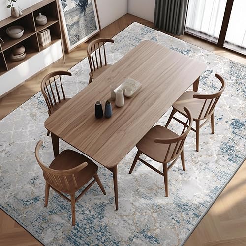 Miniatura 3 de Ruggnovea Alfombra de área de 8 x 10 pies, 8 x 10, lavable a máquina, para sala de estar, alfombra de área azul y verde azulado con puntos