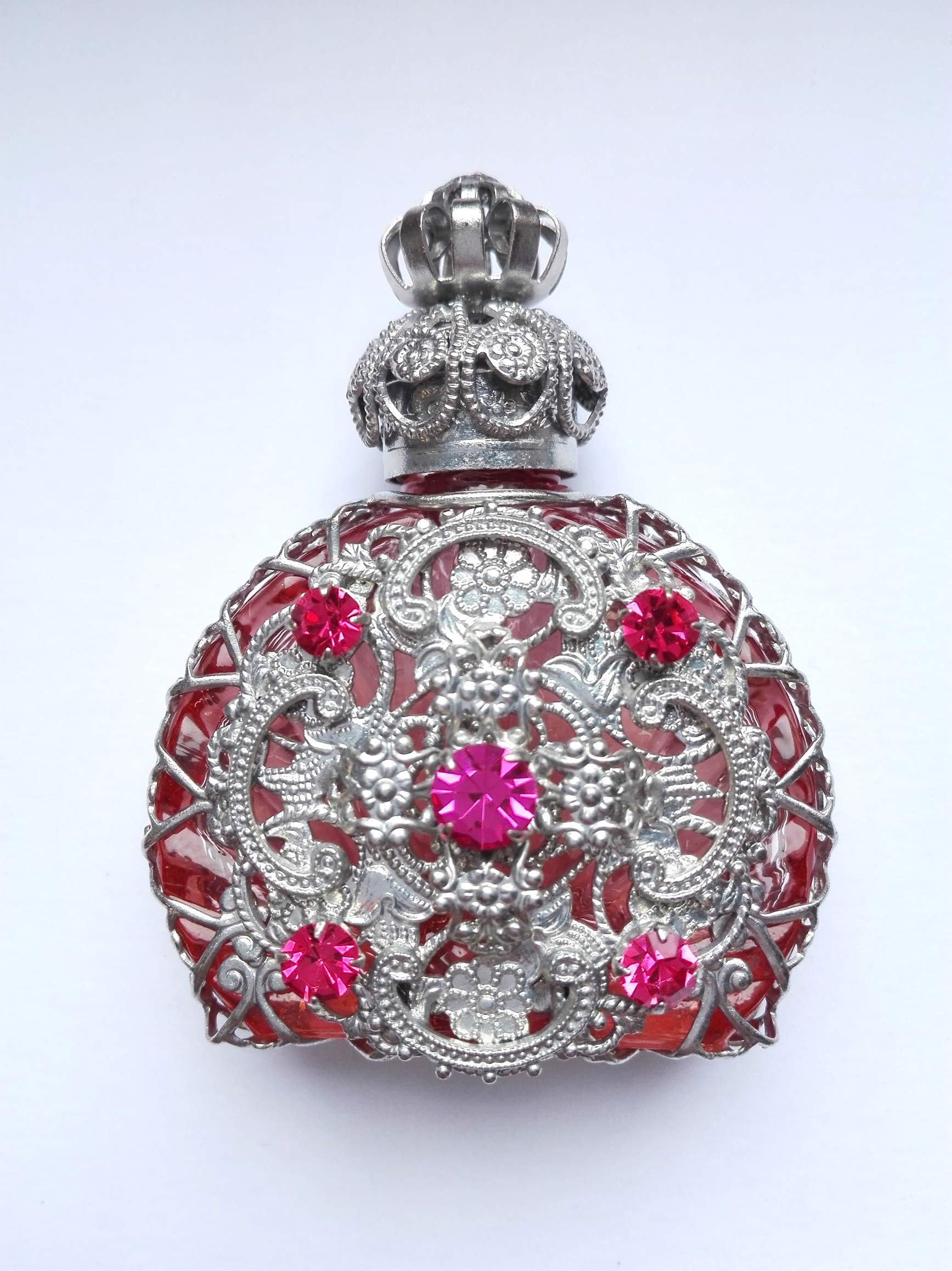 Flacons Parfum de Luxe. Un Savoir Faire Artisanal de Plus de 150 Ans. Filigrane métal argenté. H. 6.1 cm / 6 ML